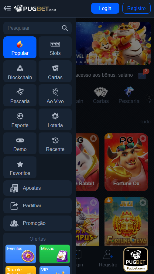 pugbet.com Game Categories